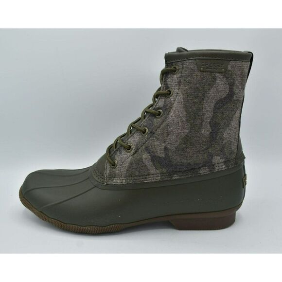Sperry Mens Size 11.5 Saltwater Camo Water Resistant Lace Up Duck Boots Shoes - Picture 4 of 9